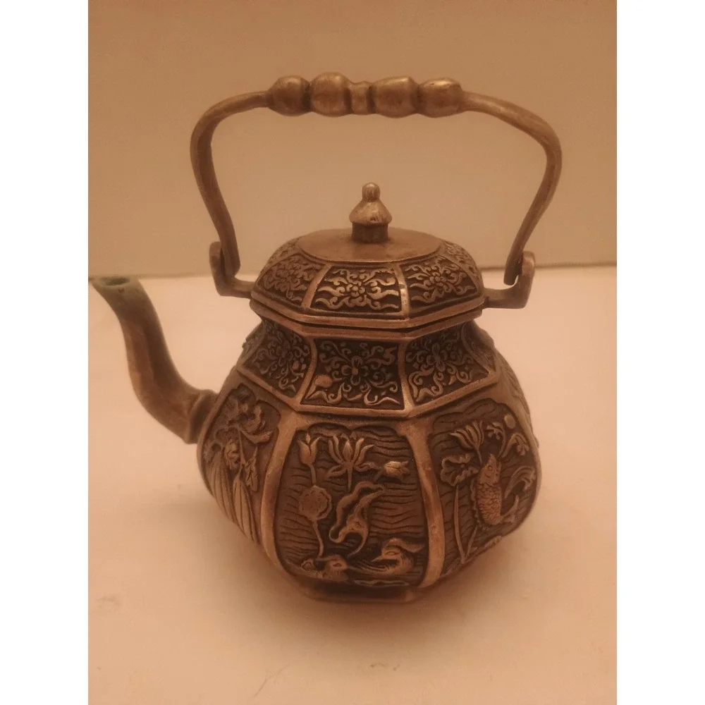 Chinese Miniature Teapot Late 19th Or Early 20th Century - Heavy Metal 4